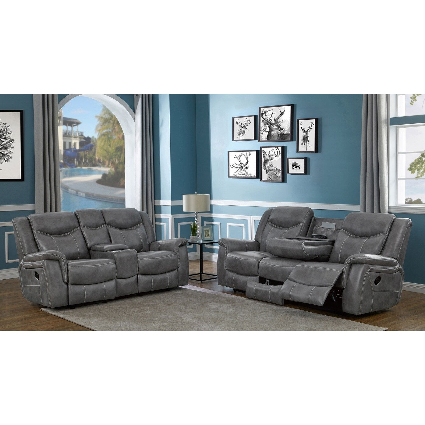 Copper Grove Beauraing Grey 2 Piece Living Room Set