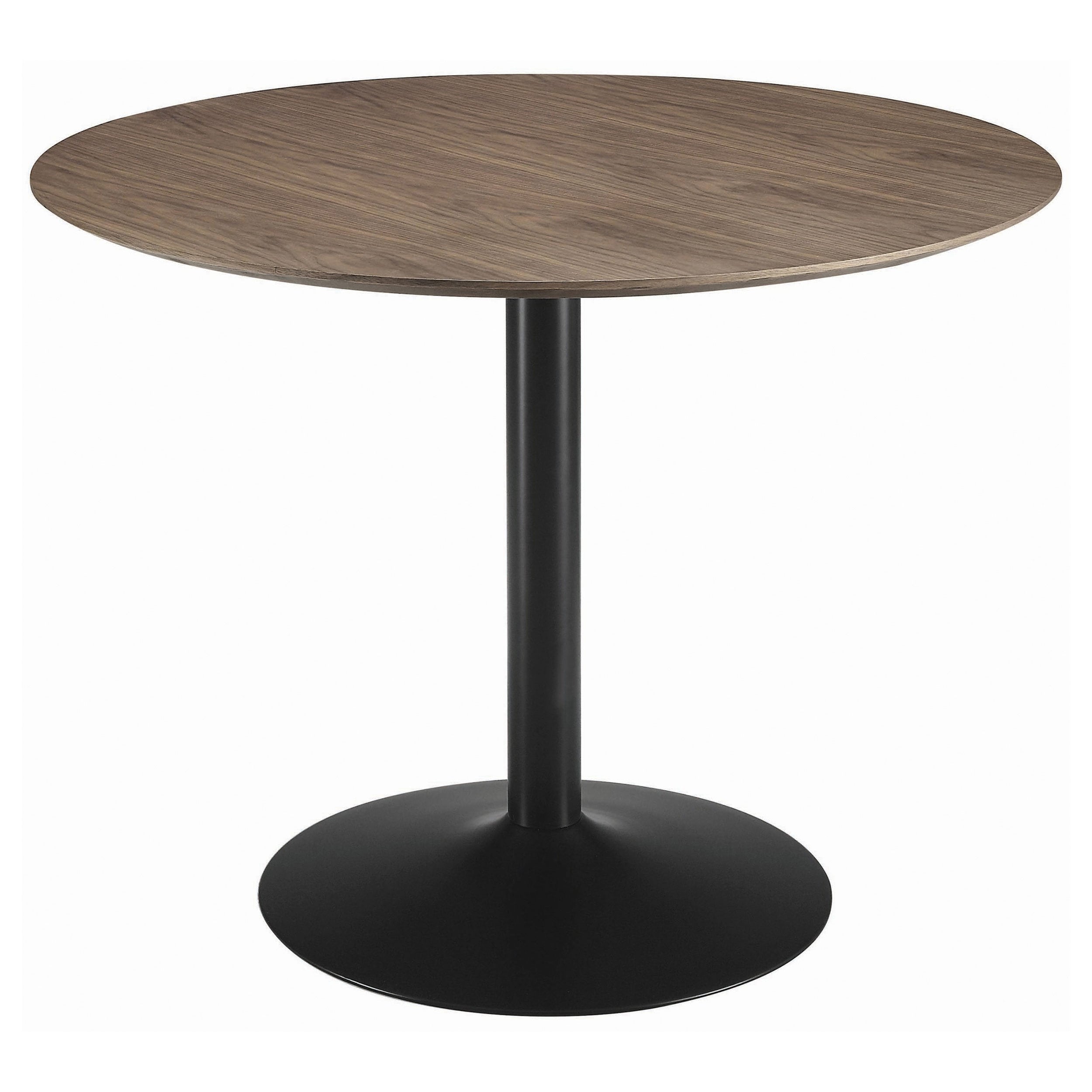 Carson Carrington Madesjo Walnut And Black Pedestal Base Dining Table