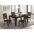 5 Piece Rectangular Table Dining Set Cappuccino And Black