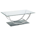Contemporary Chrome U Shaped Coffee Table