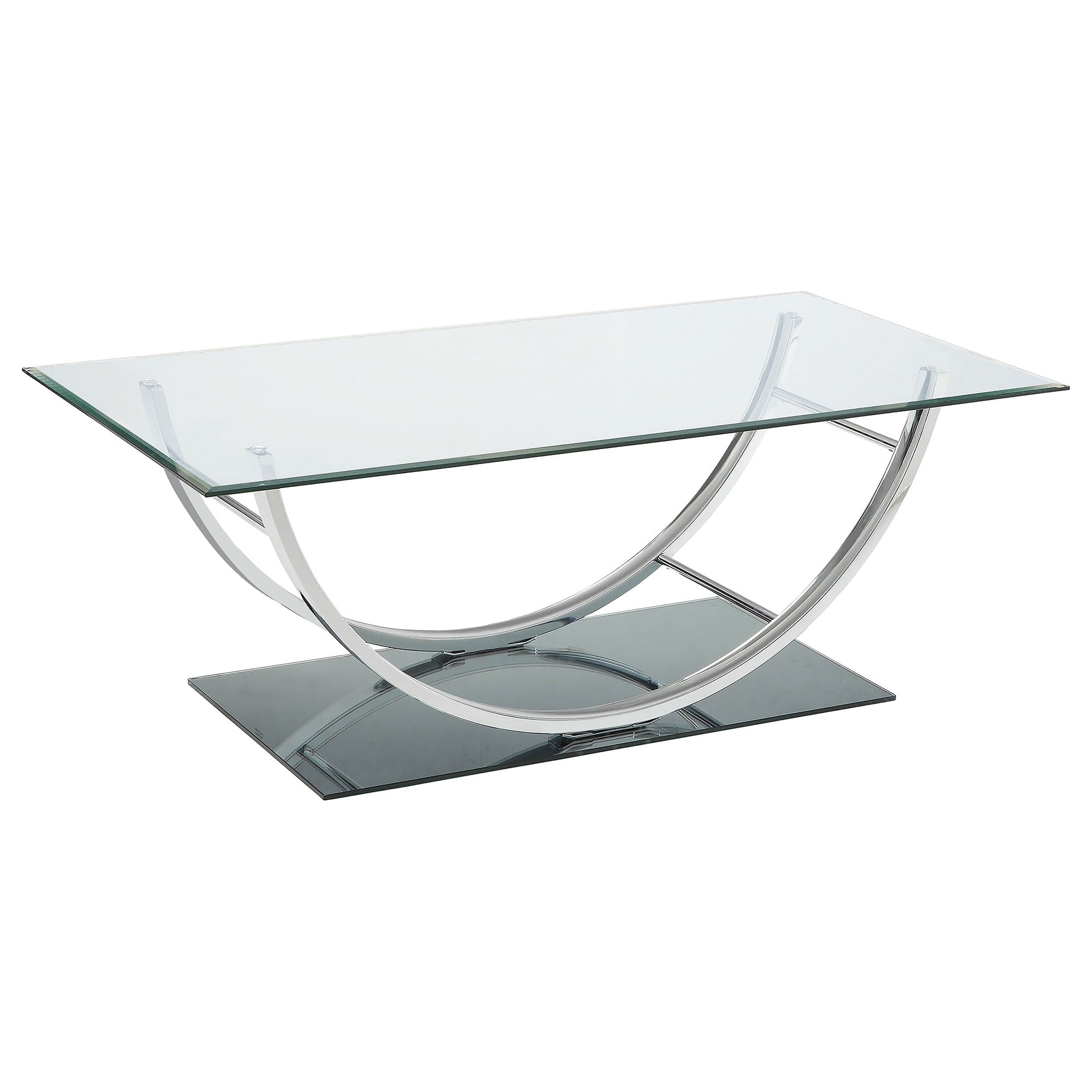 Contemporary Chrome U Shaped Coffee Table
