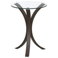 Coaster Company Cappuccino Colored Wood And Tempered Glass Snack End Table