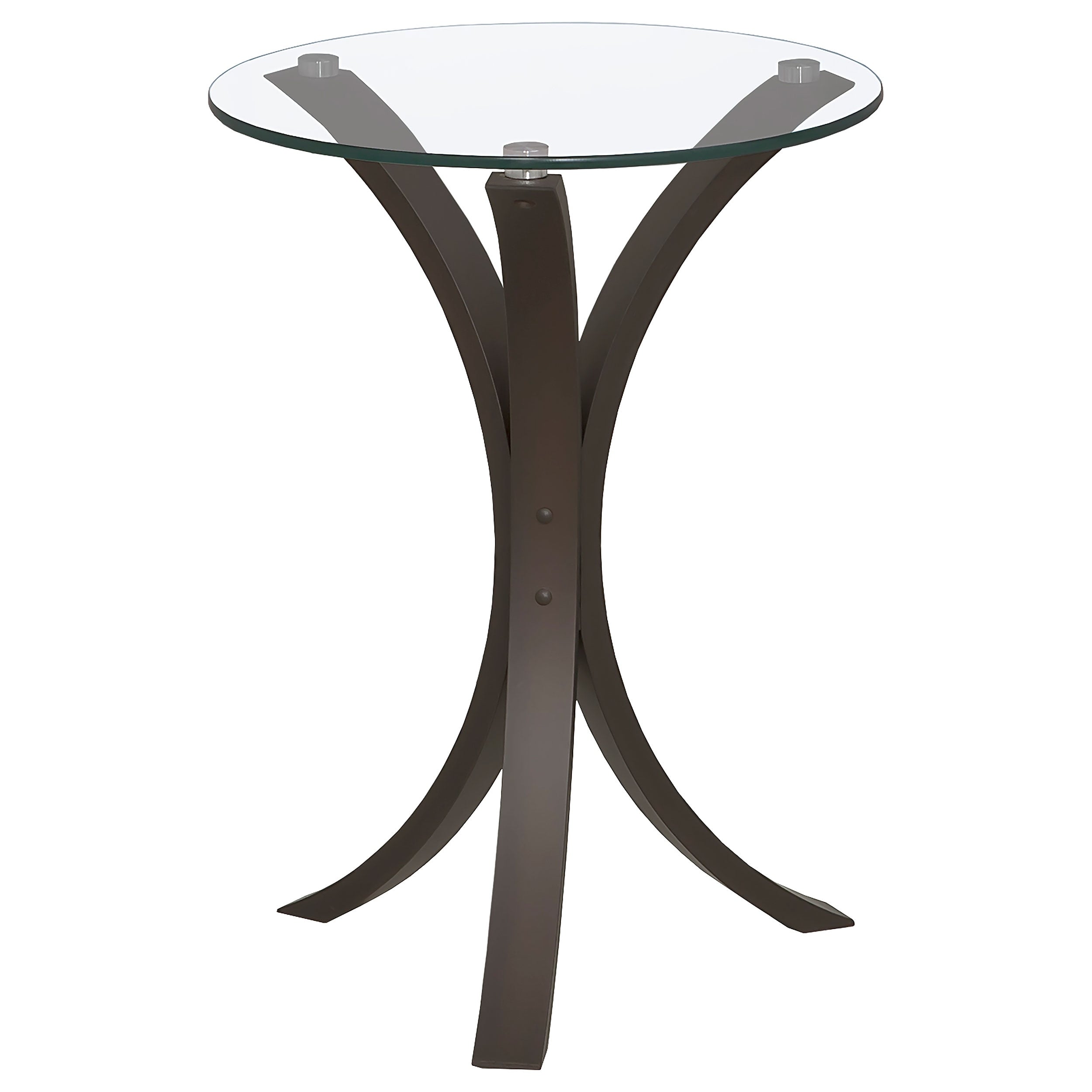 Coaster Company Cappuccino Colored Wood And Tempered Glass Snack End Table