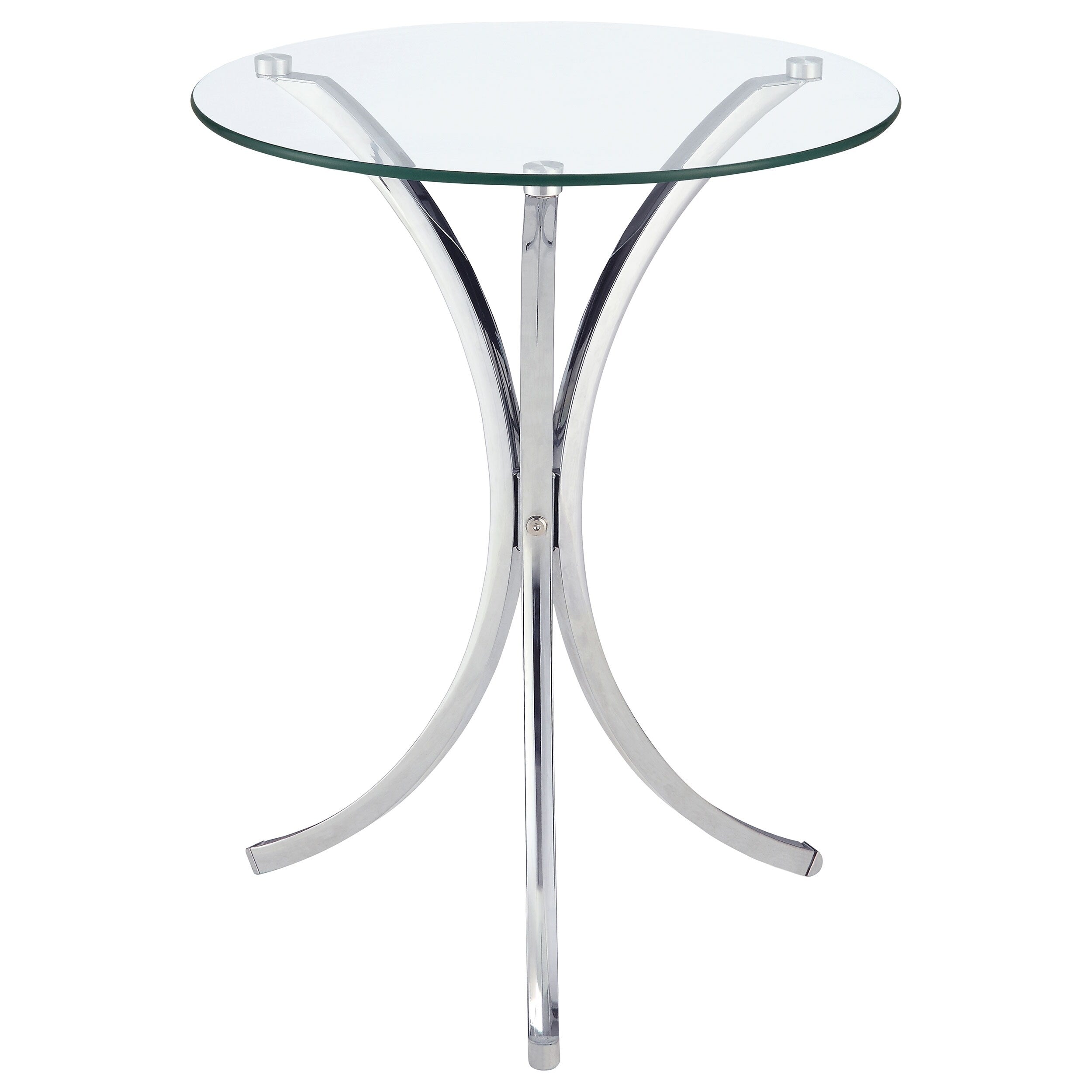 Coaster Company Chrome And Tempered Glass Snack Table