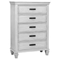 Franco Antique White 5 Drawer Chest