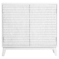 Washed White Rectangular 2 Door Accent Cabinet