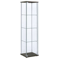 Porch Den Lincoln Hwy Glass Cappuccino 4 Shelf Curio Cabinet