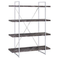 Grimma Rustic Grey Herringbone 4 Shelf Bookcase