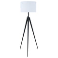 White And Black Drum Adjustable Height Tripod Floor Lamp