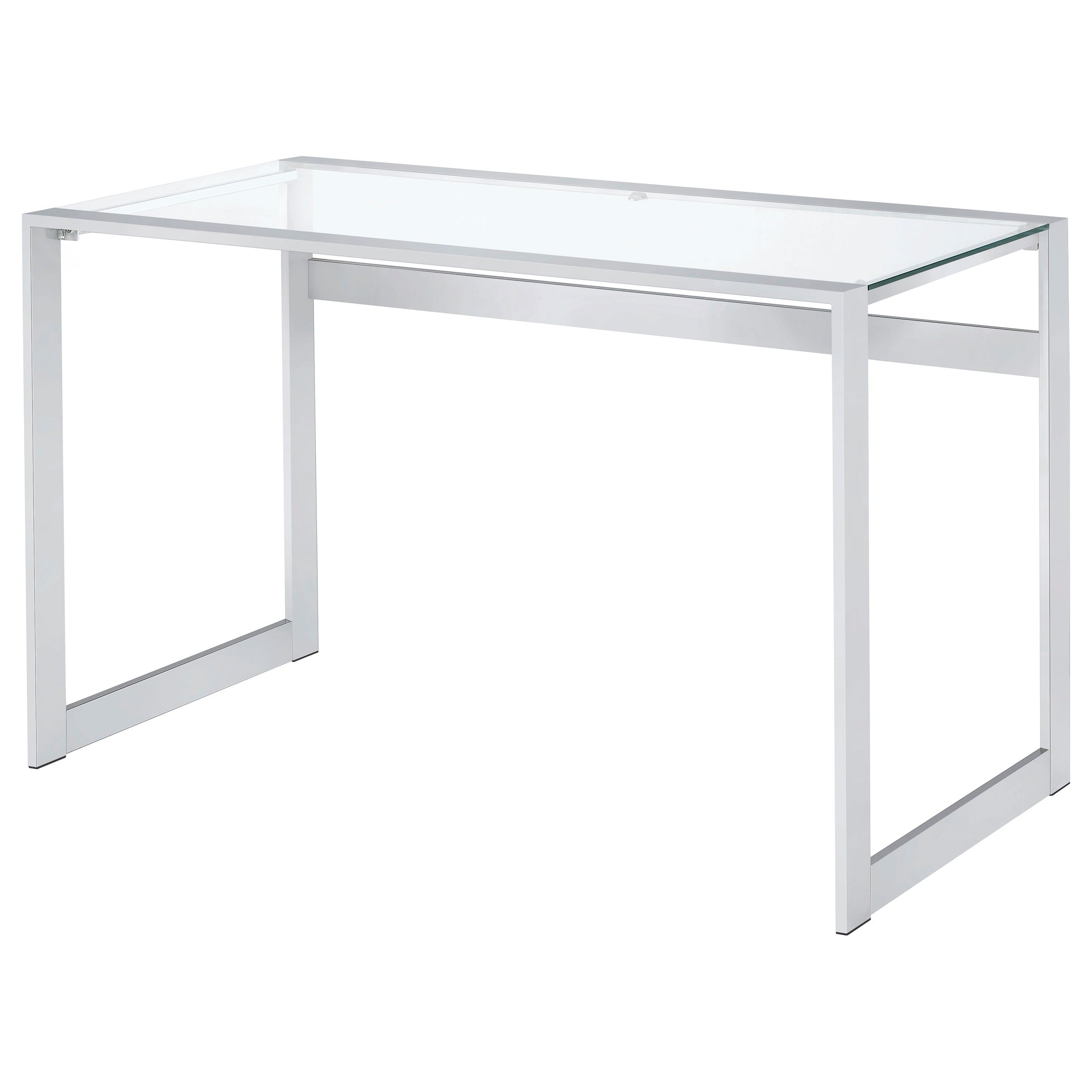 Silver Orchid Ipsen Modern Chrome And Glass Top Writing Desk