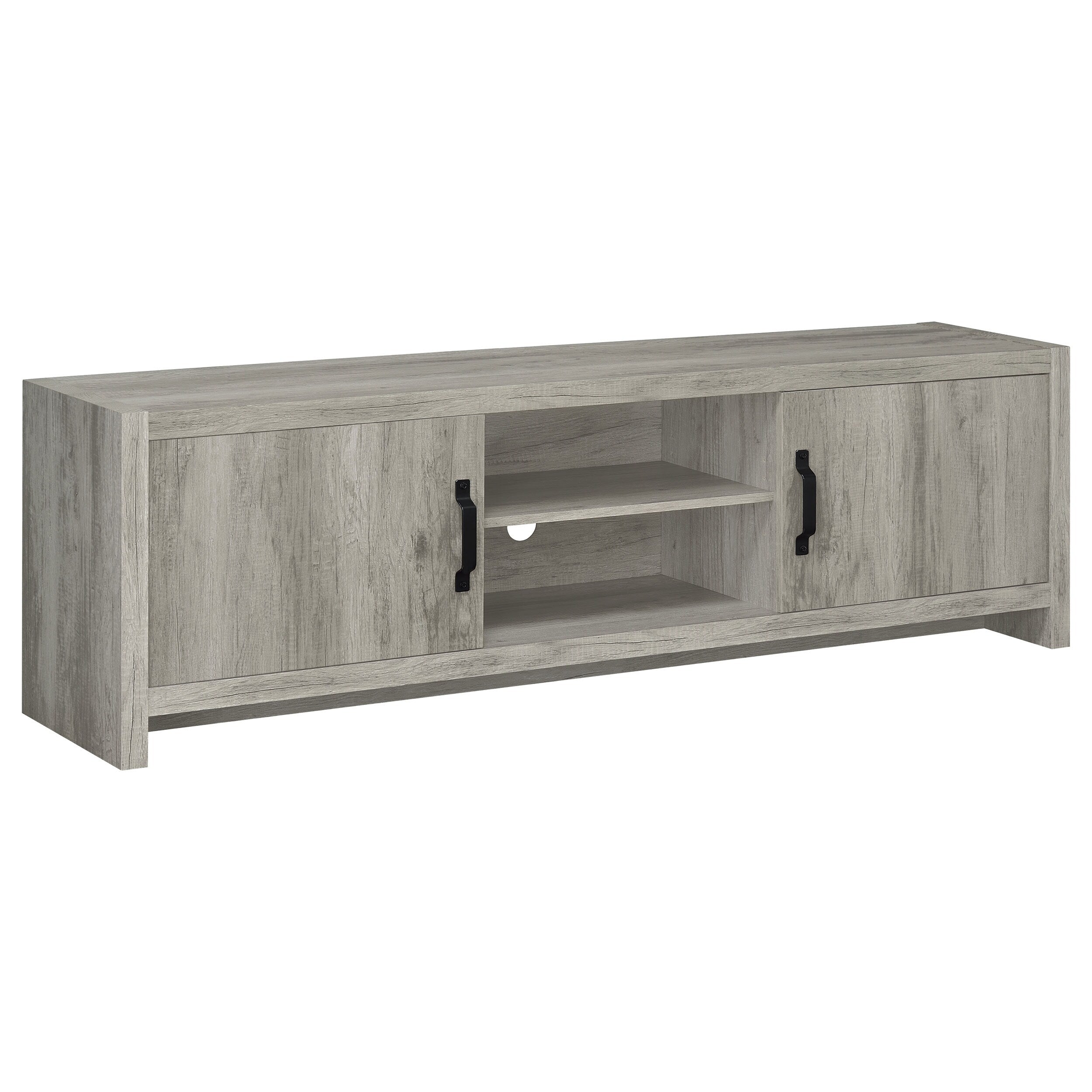 Modern Grey Driftwood 2 Door Tv Console