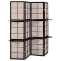 Coaster Company Cappuccino Four Panel Folding Screen With Wood Shelves