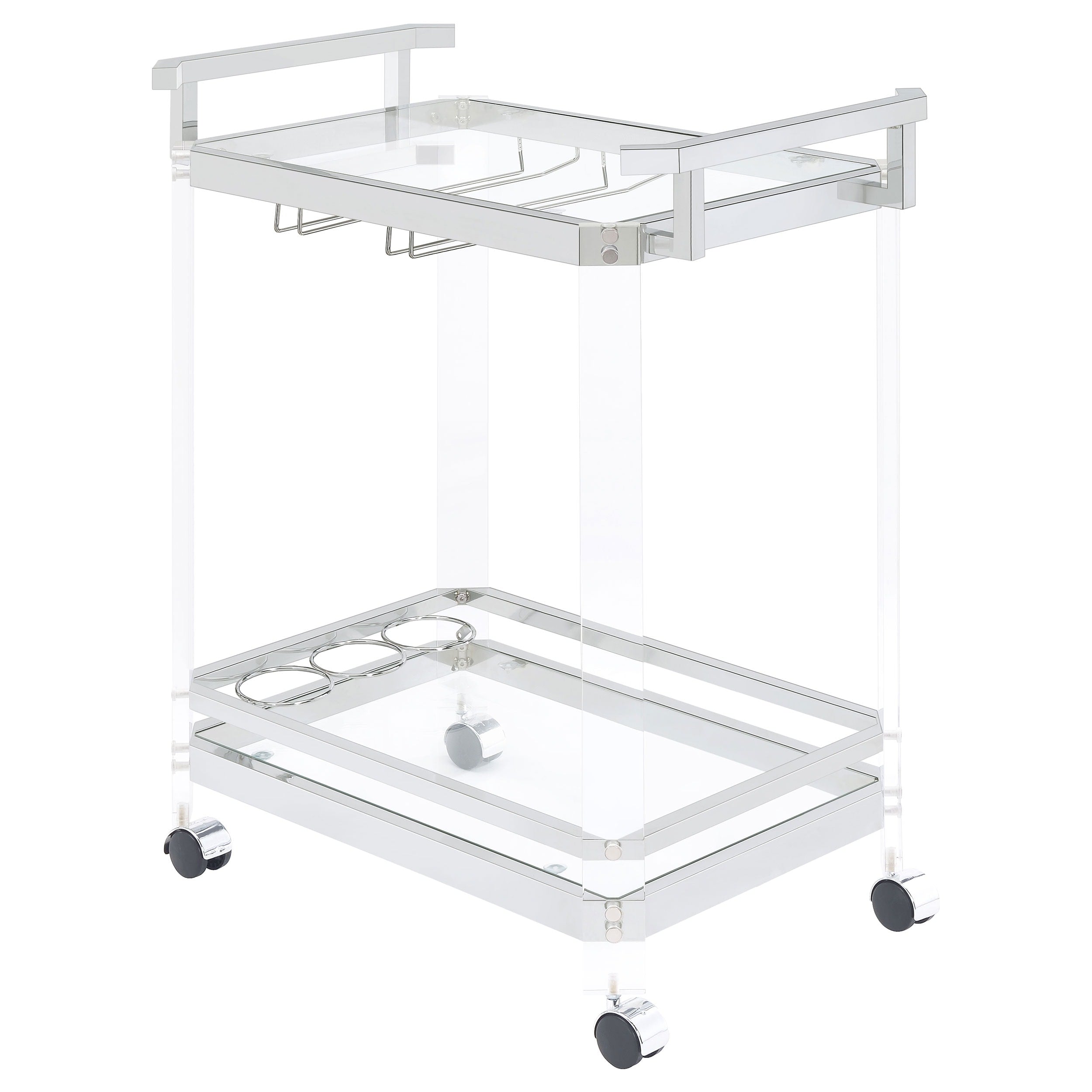 Strick Bolton Roslin Clear Acrylic And Chrome Serving Cart