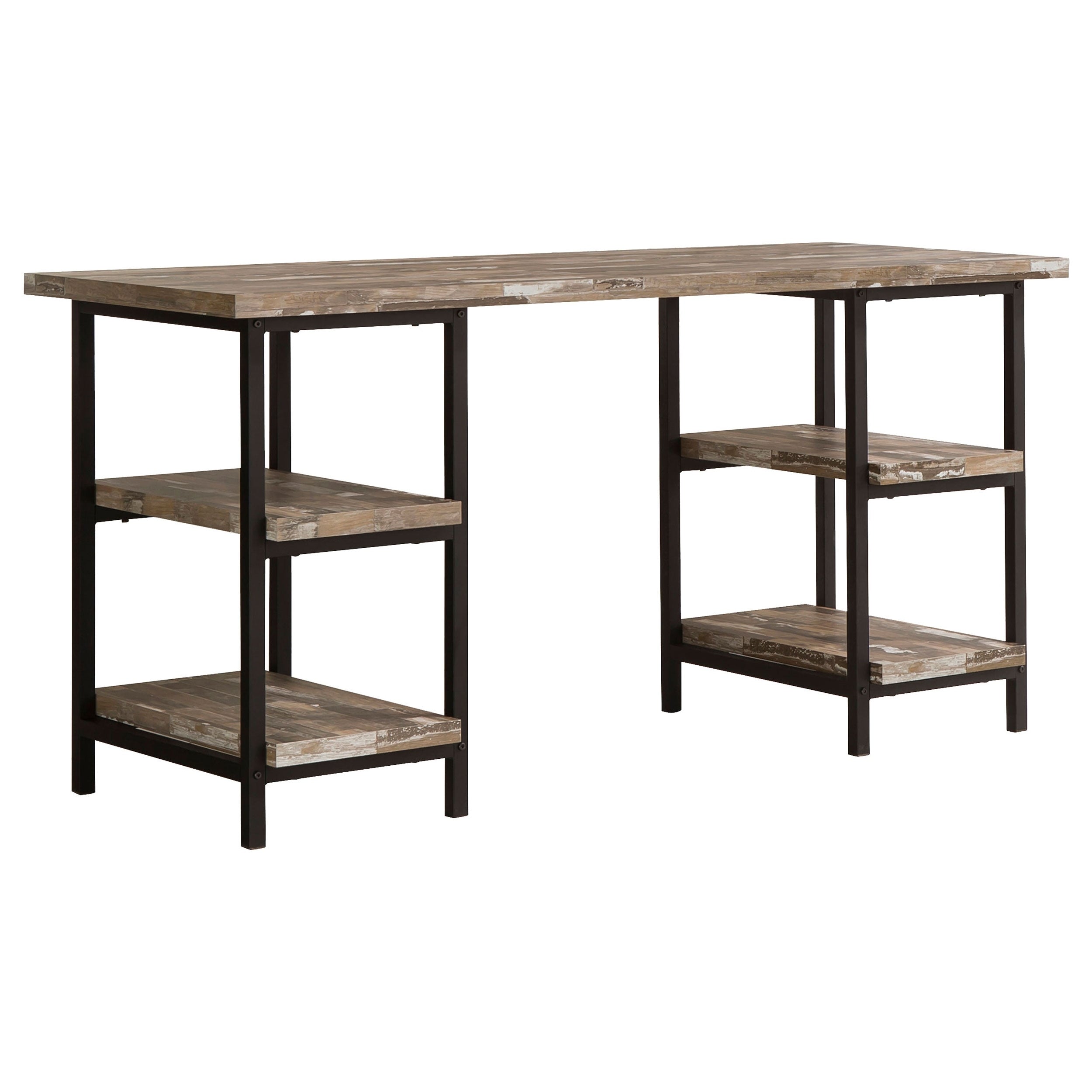 Carbon Loft Dumont Salvaged Cabin Wood And Black Metal Finish Desk