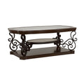 Coaster Company Dark Brown Glass And Metal Coffee Table