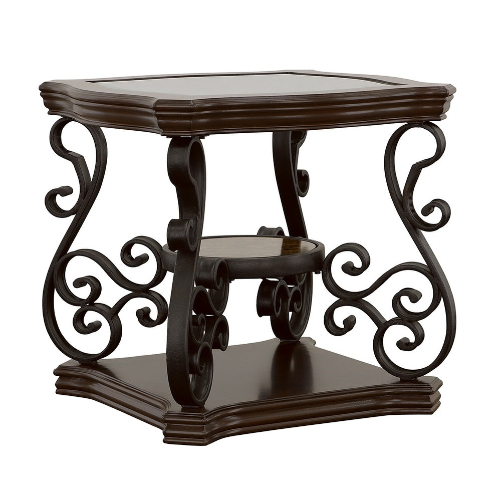 Coaster Company Square Dark Brown Metal End Table