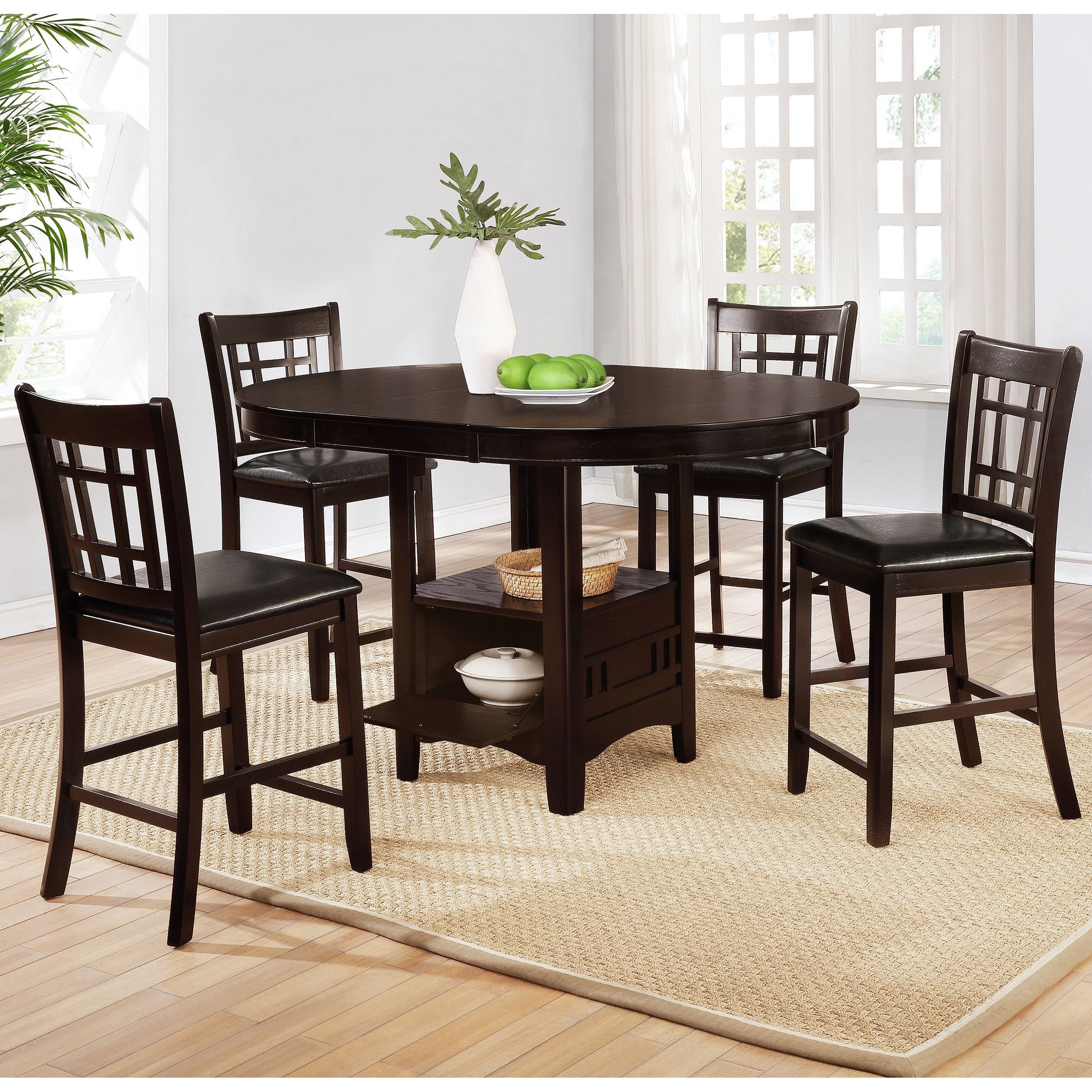 The Gray Barn Bracken Hill Transitional Espresso 5 Piece Counter Height Dining Set