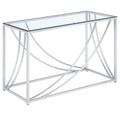 Contemporary Chrome Glass Top Sofa Table