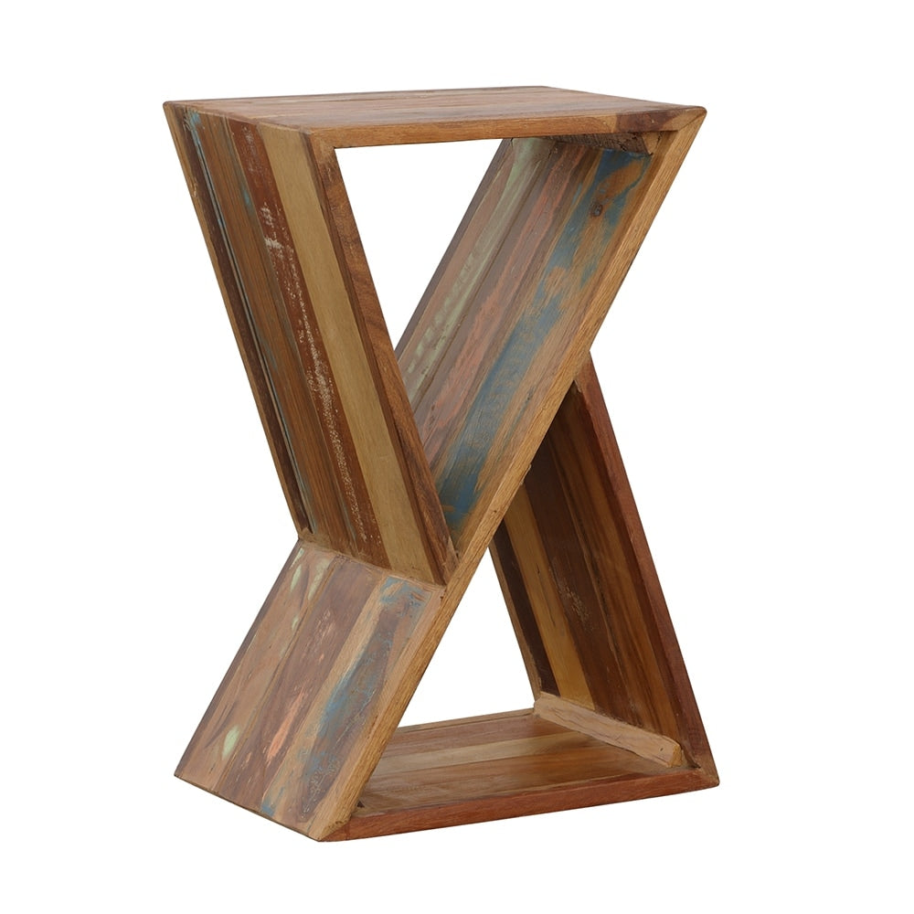Natural Rectangular Accent Table With Cavities
