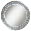 Silver Round Wall Mirror With Led Lighting