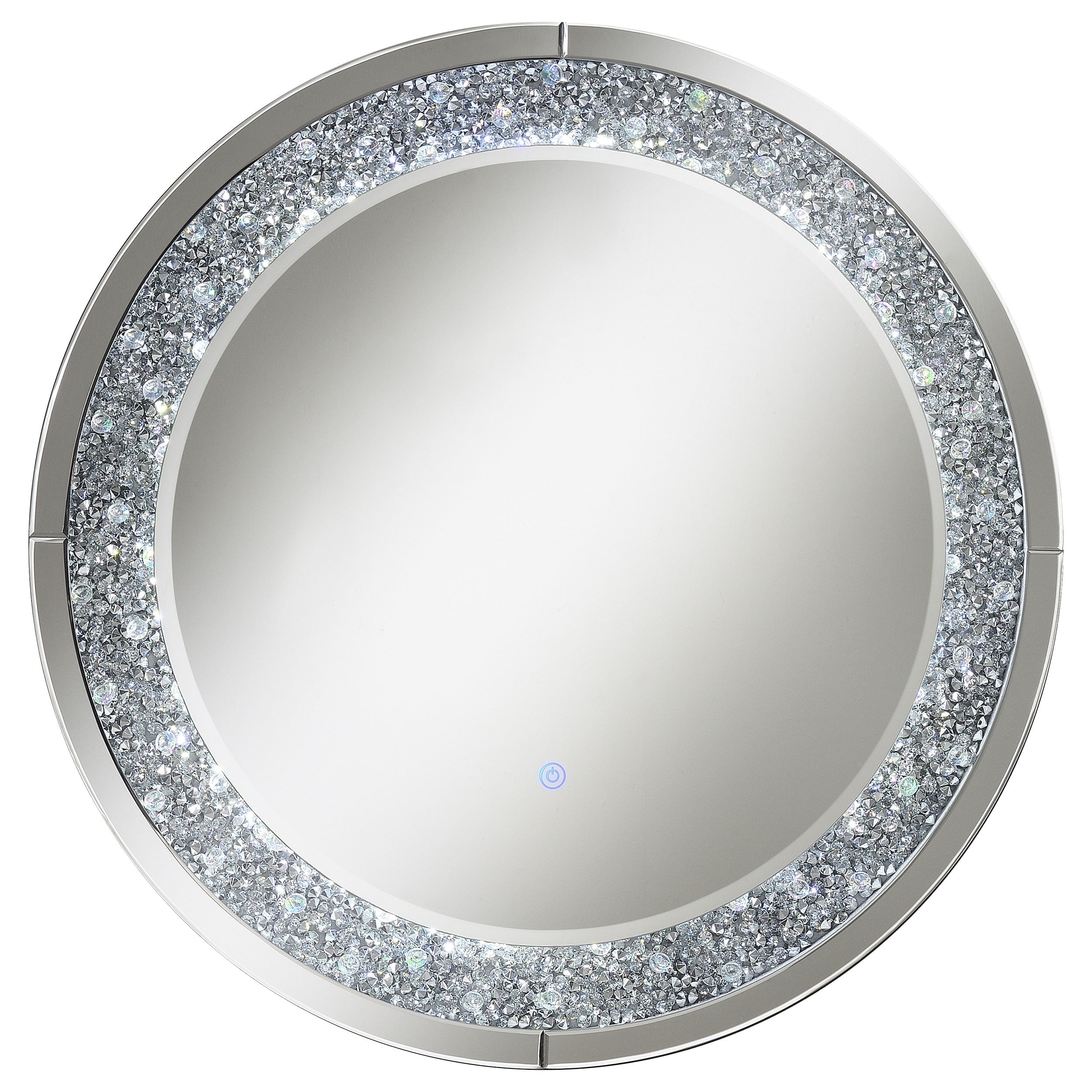 Silver Round Wall Mirror With Led Lighting