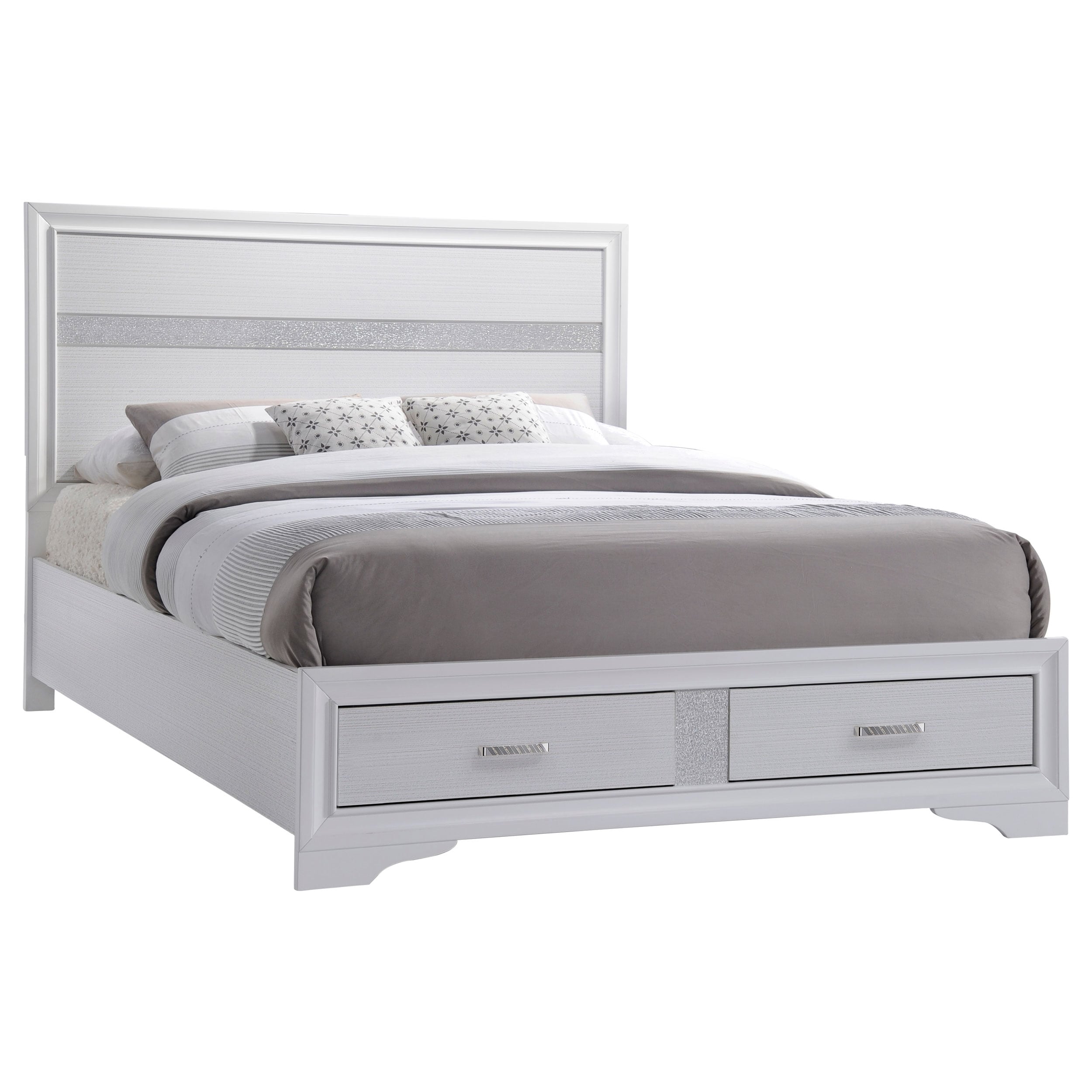 Miranda Contemporary White Storage Bed
