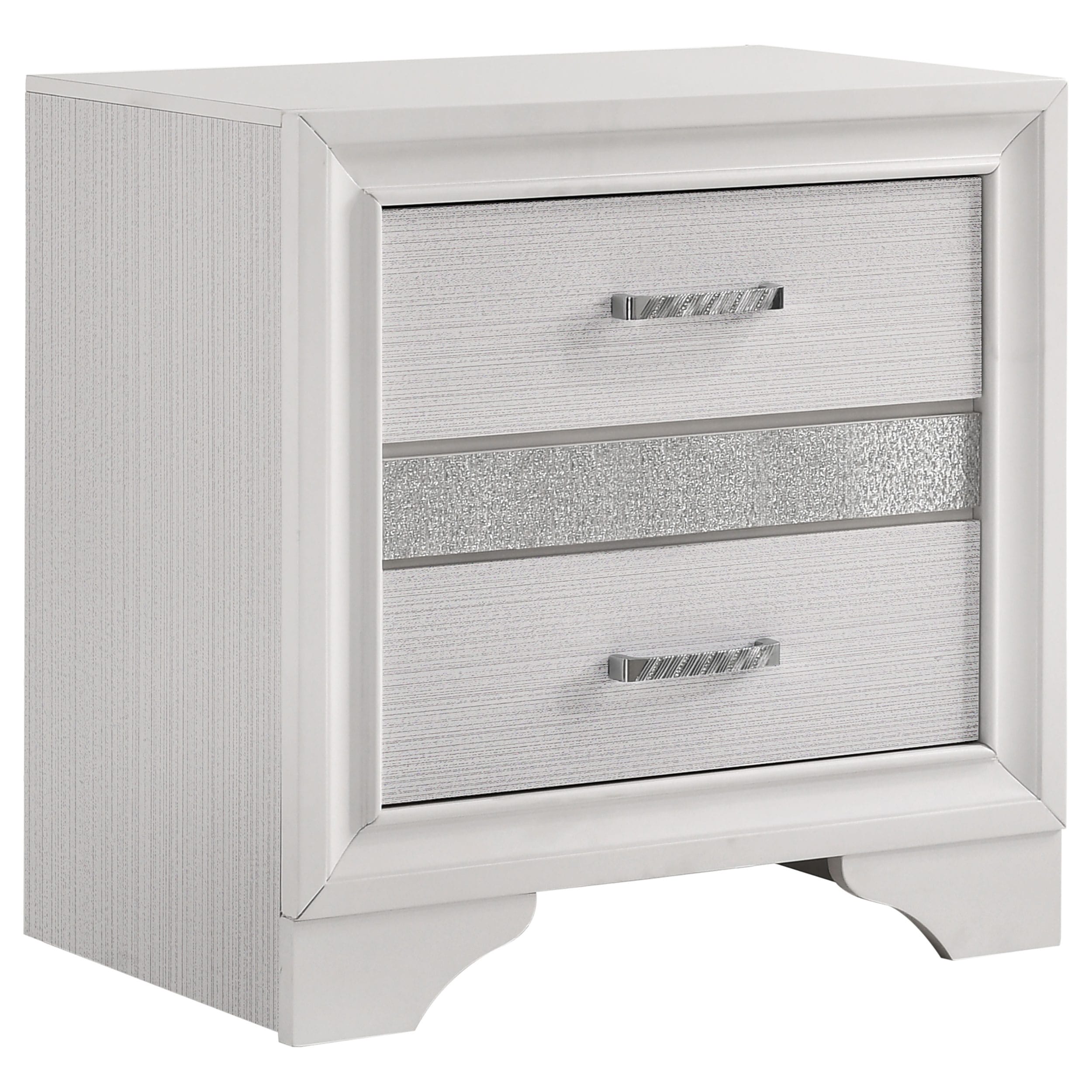 Miranda Modern 2 Drawer Nightstand With Hidden Jewelry Tray