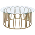 Silver Orchid Gish Chrome And Clear Round Top Coffee Table