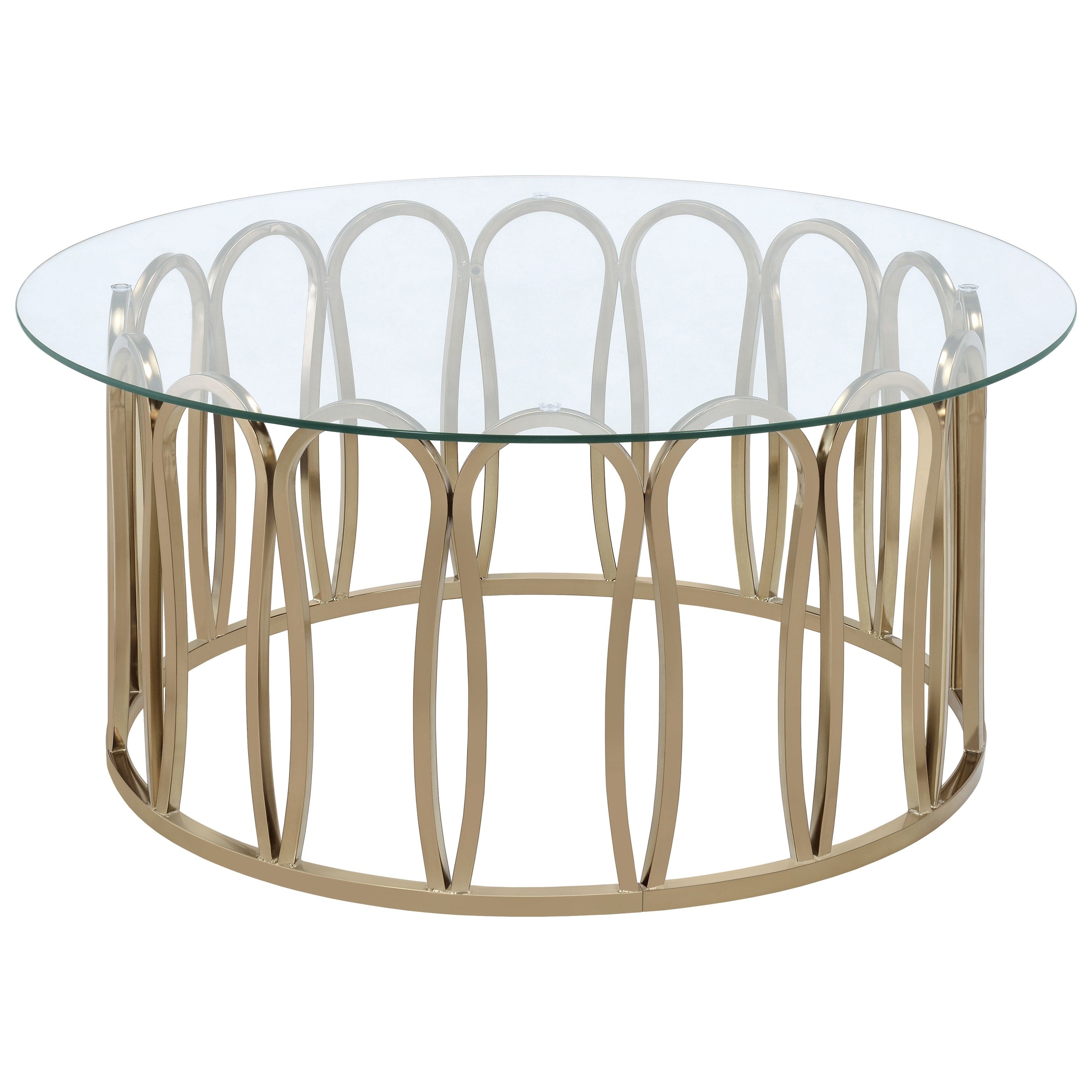 Silver Orchid Gish Chrome And Clear Round Top Coffee Table