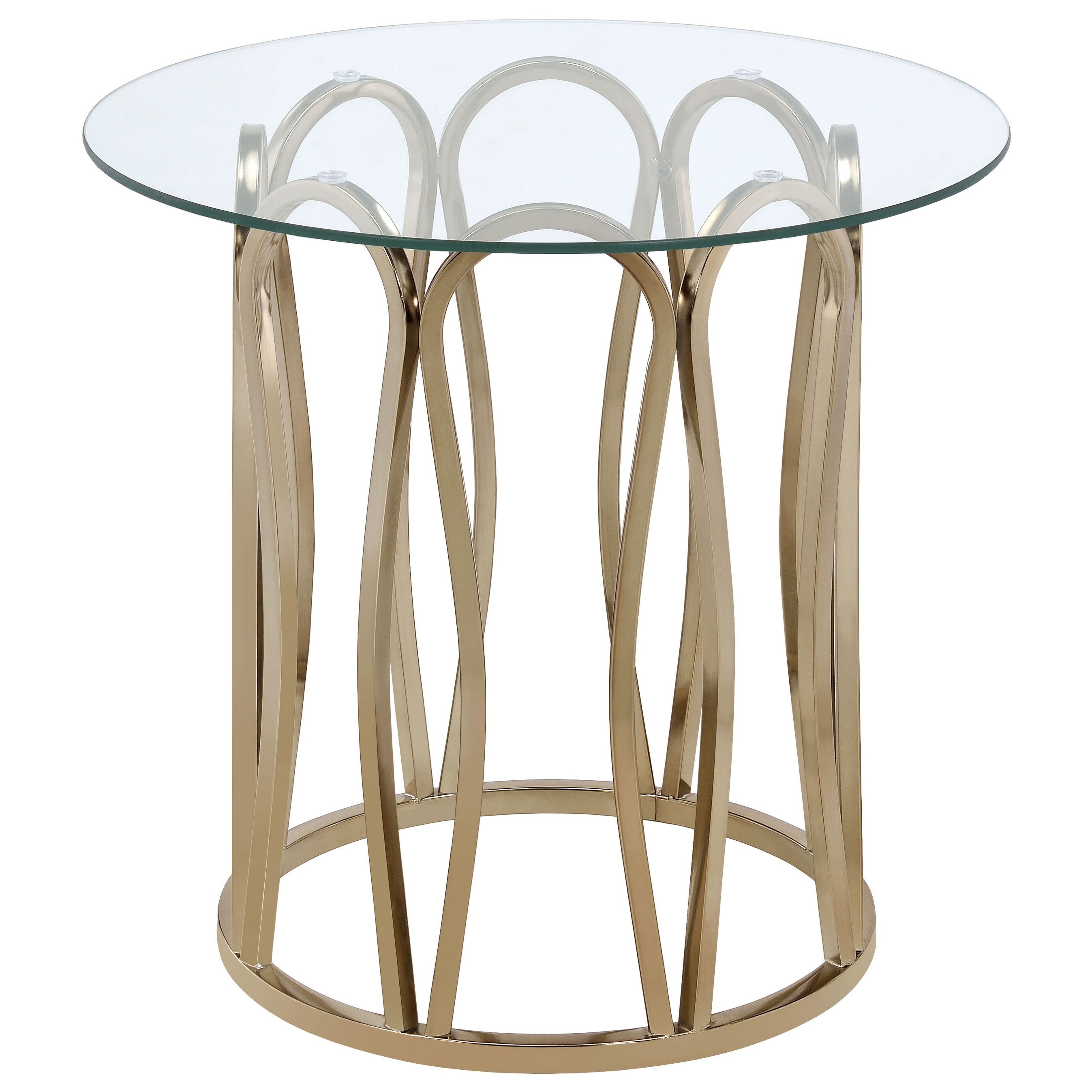 Silver Orchid Gish Chrome And Clear Round Top End Table