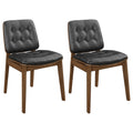 Redbridge Black And Natural Walnut Tufted Back Dining Chairs Set Of 2