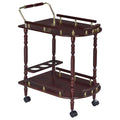 The Curated Nomad Roma Rolling Brass Hardwood Kitchen Cart