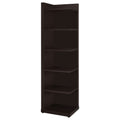 Transitional Cappuccino 6 Shelf Corner Bookcase