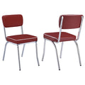 Carson Carrington Hrafnagil Red Chrome Plated Retro Dining Chair Set Of 2