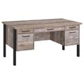 Carbon Loft Wilson Weathered Oak 4 Drawer Office Desk