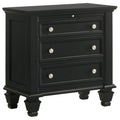 Coaster Company Black Wood 3 Drawer Nightstand