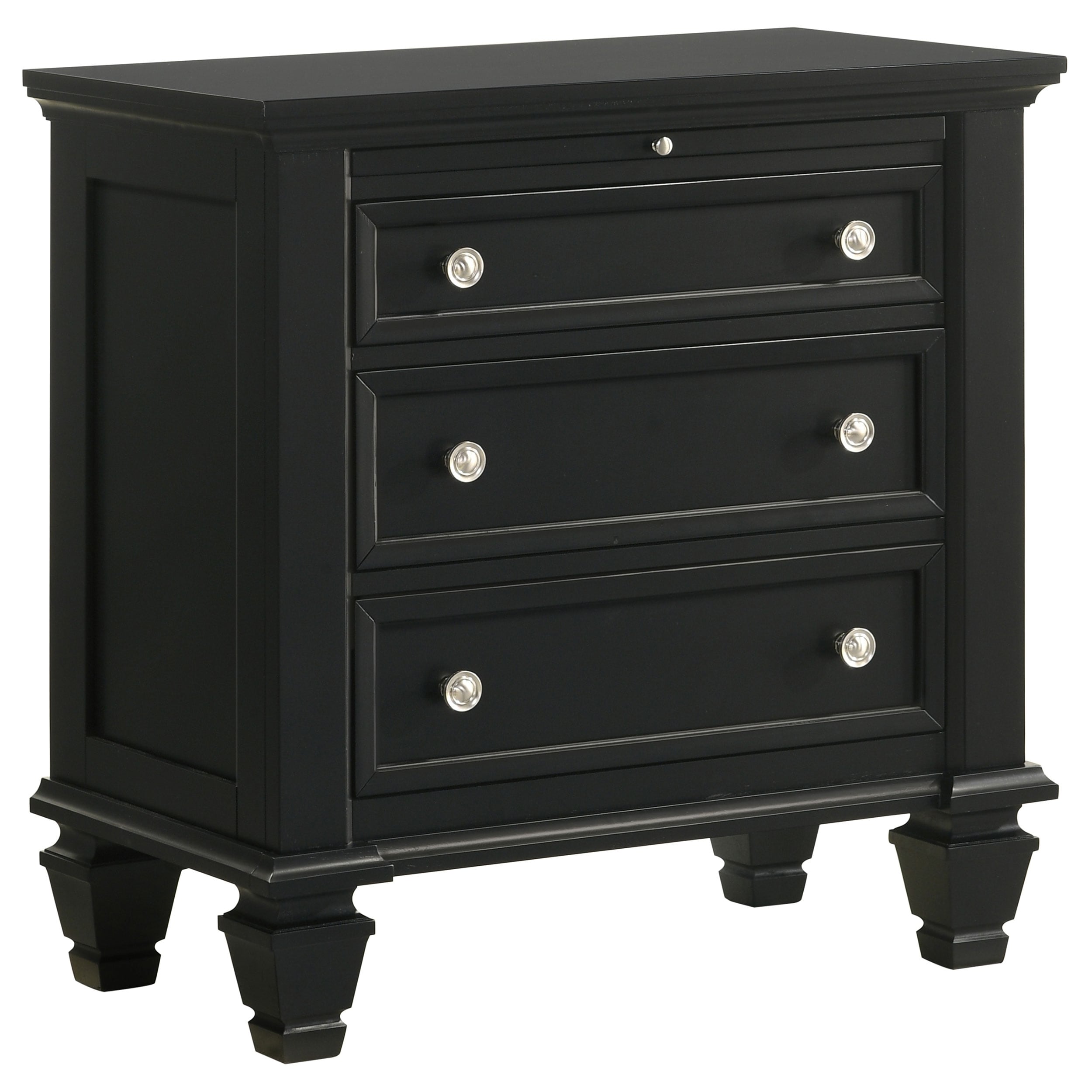 Coaster Company Black Wood 3 Drawer Nightstand