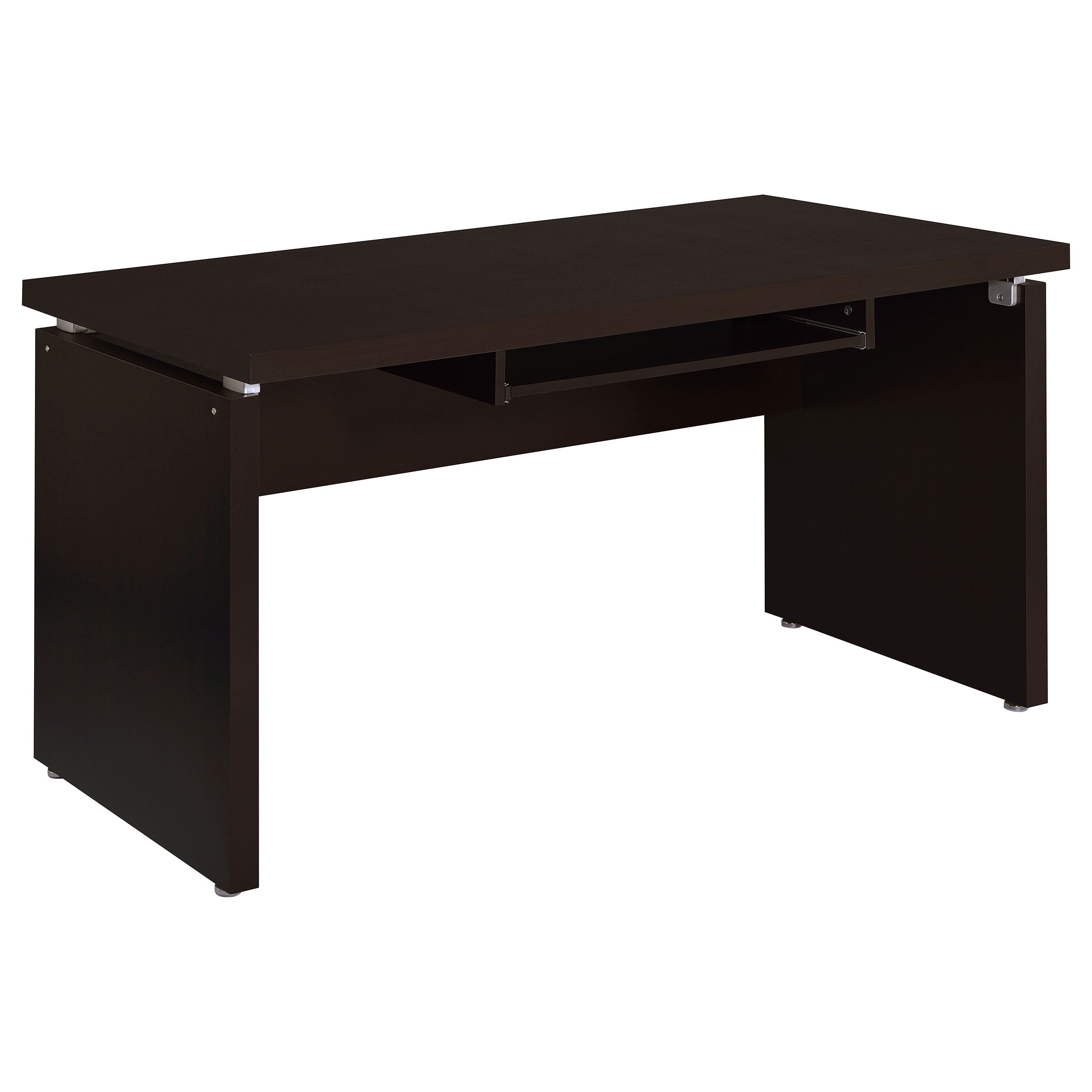 Computer Desk With Keyboard Tray In Cappuccino