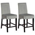 Stanton Velvet Upholstered Counter Chair Grey Set Of 2
