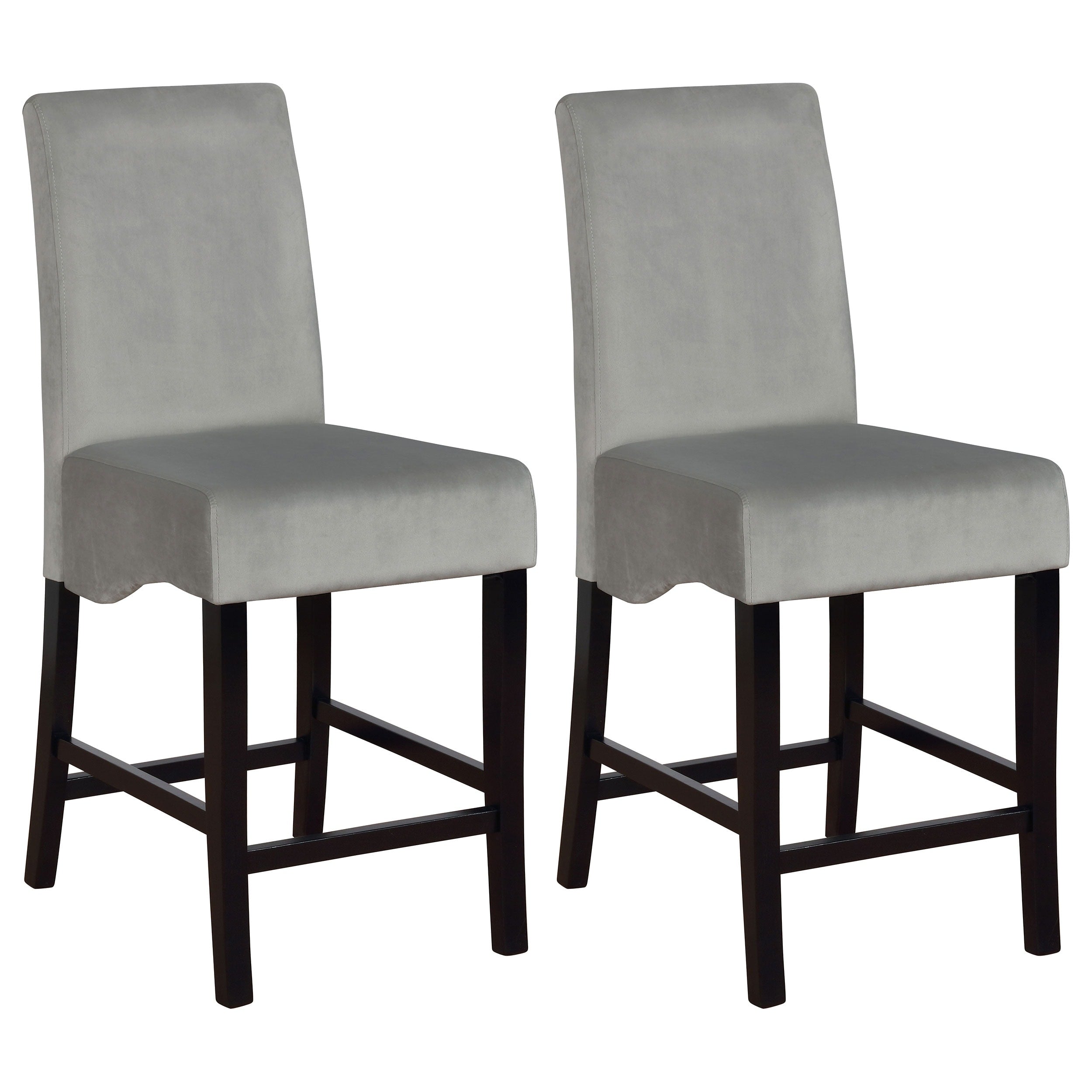 Stanton Velvet Upholstered Counter Chair Grey Set Of 2