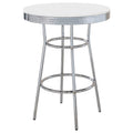 Porch Den Amelia Retro Chrome Finish Bar Table