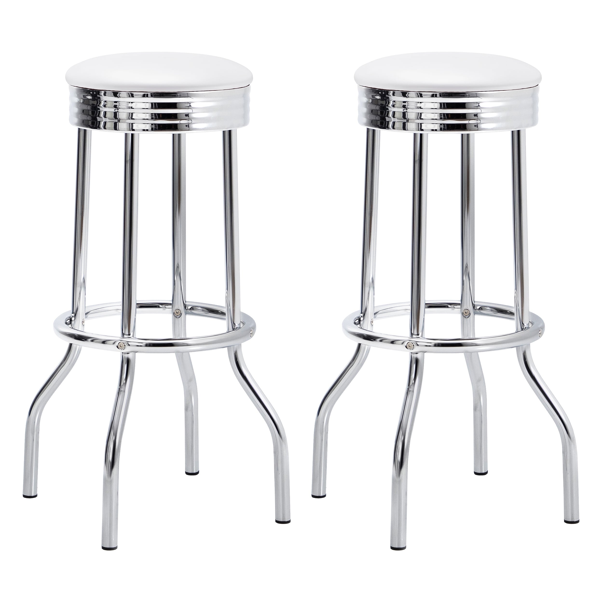 Cleveland Contemporary White Bar Height Stool