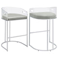 Grey And Chrome Acrylic Back Bar Stools Set Of 2