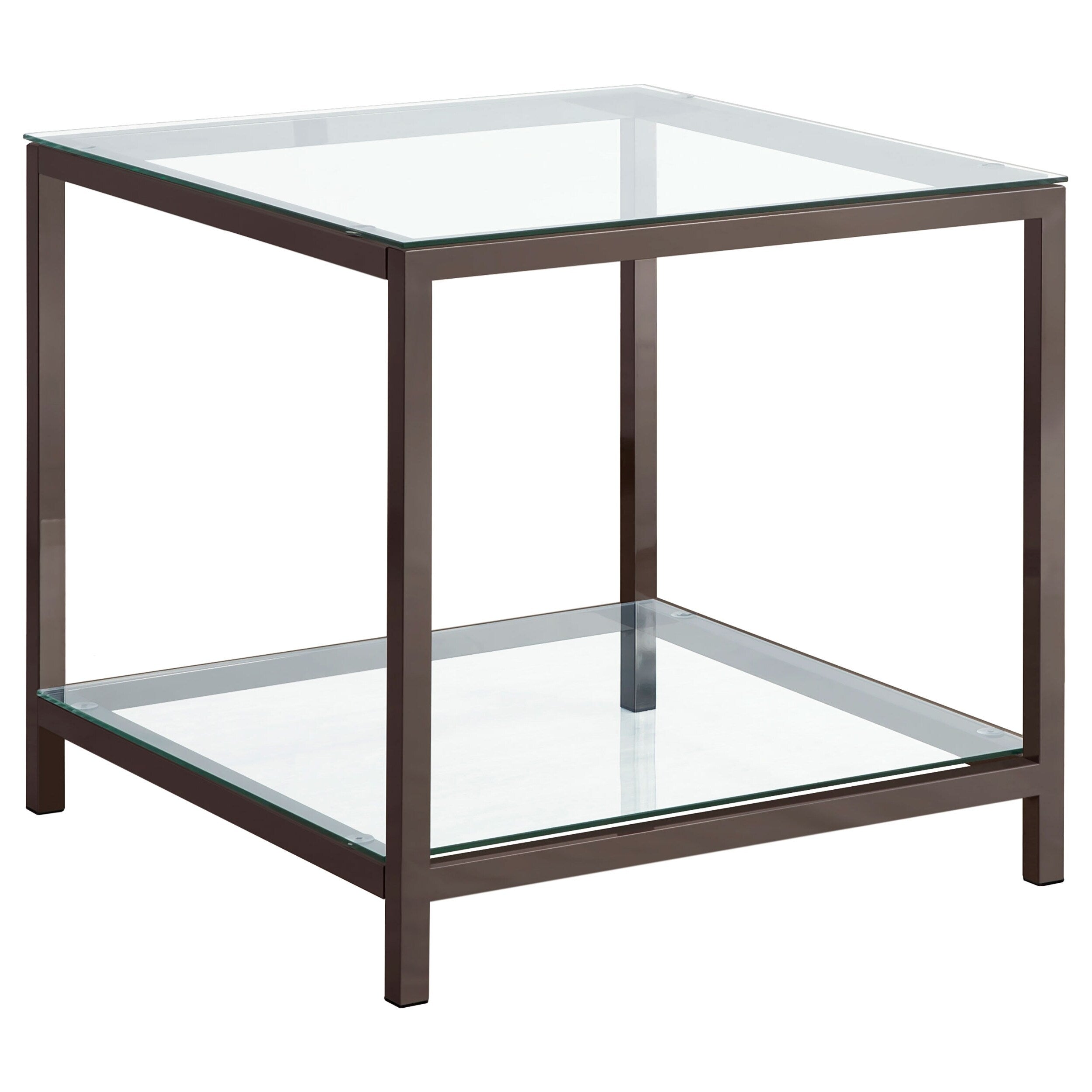 Coaster Company Nickel And Glass End Table