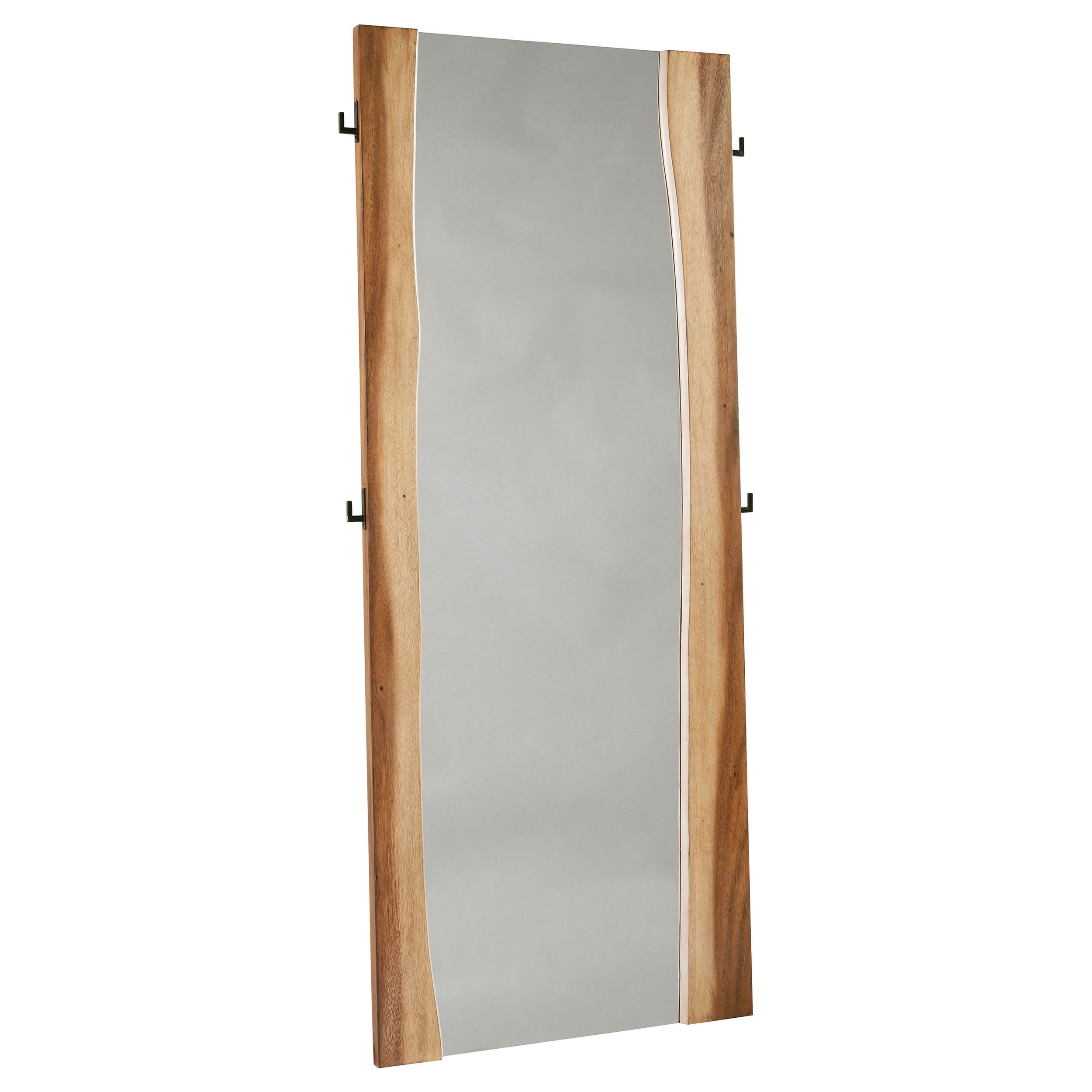 Carbon Loft Clell Smokey Walnut And Coffee Bean Rectangular Floor Mirror