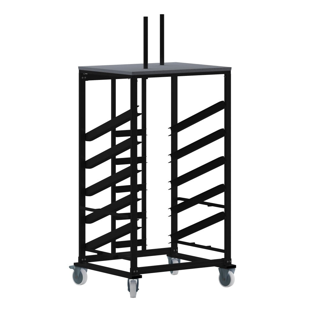 Cocktail Table Dolly With Sloped Shelves For 30 Round Tables 34.5 W X 28.75 D X 62.5 79.5 H