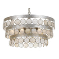 Coco 6 Light Antique Silver Chandelier 22 W X 12 H