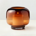 Coco Smoked Amber Glass Tealight Candle Holder