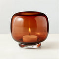 Coco Round Smoked Amber Glass Hurricane Candle Holder Large