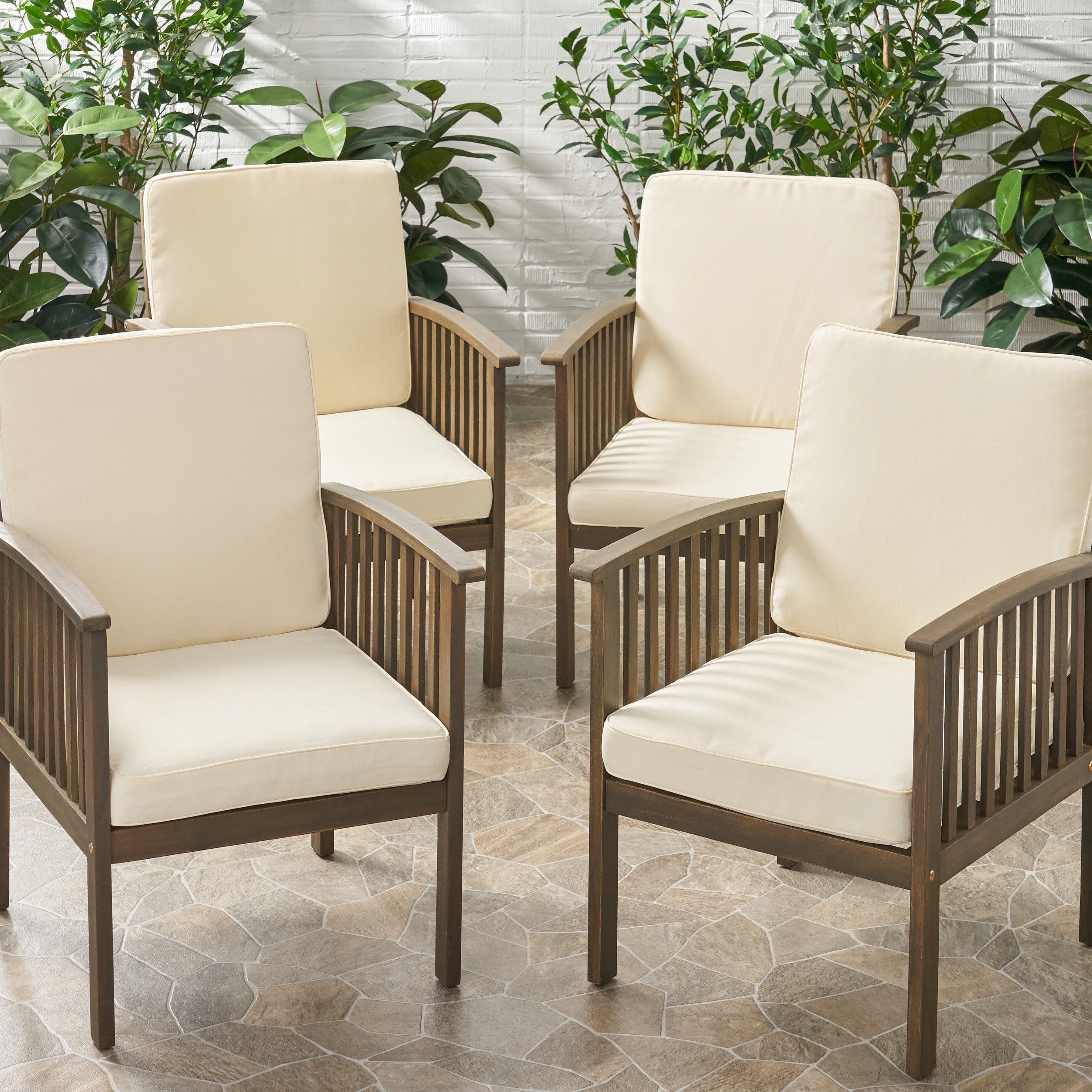 Coesse Outdoor Water Resistant Fabric Club Chair Cushions Set Of 4 By Christopher Knight Home